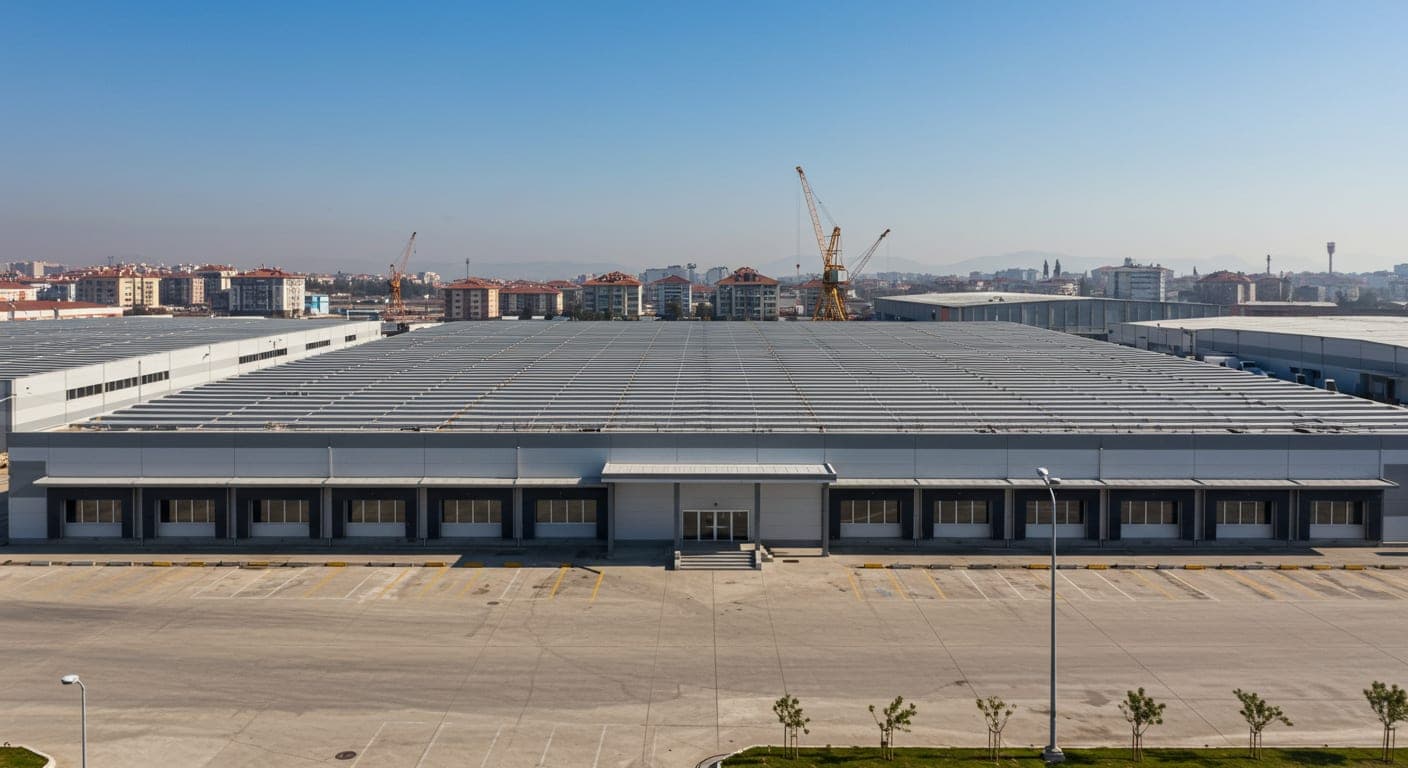 Etimesgut endüstriyel çatı — depo ve fabrika binasında sandviç panel çatı uygulaması, Ankara batı sanayi bölgesi